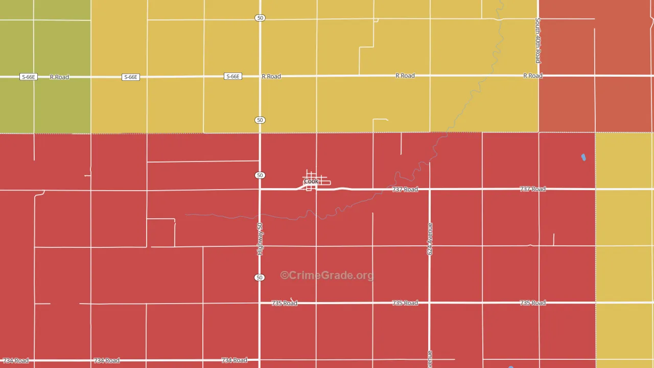 Cook, NE Map of Assault Rates