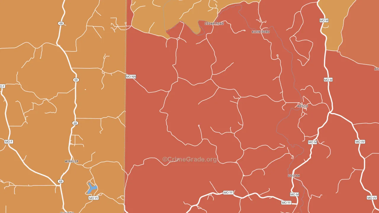 Cook Station, MO Map of Assault Rates