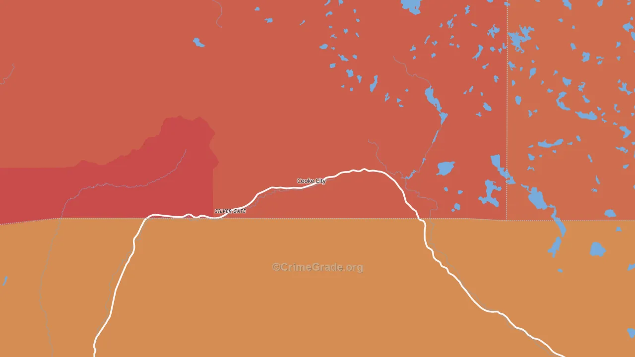 Cooke City, MT Map of Assault Rates