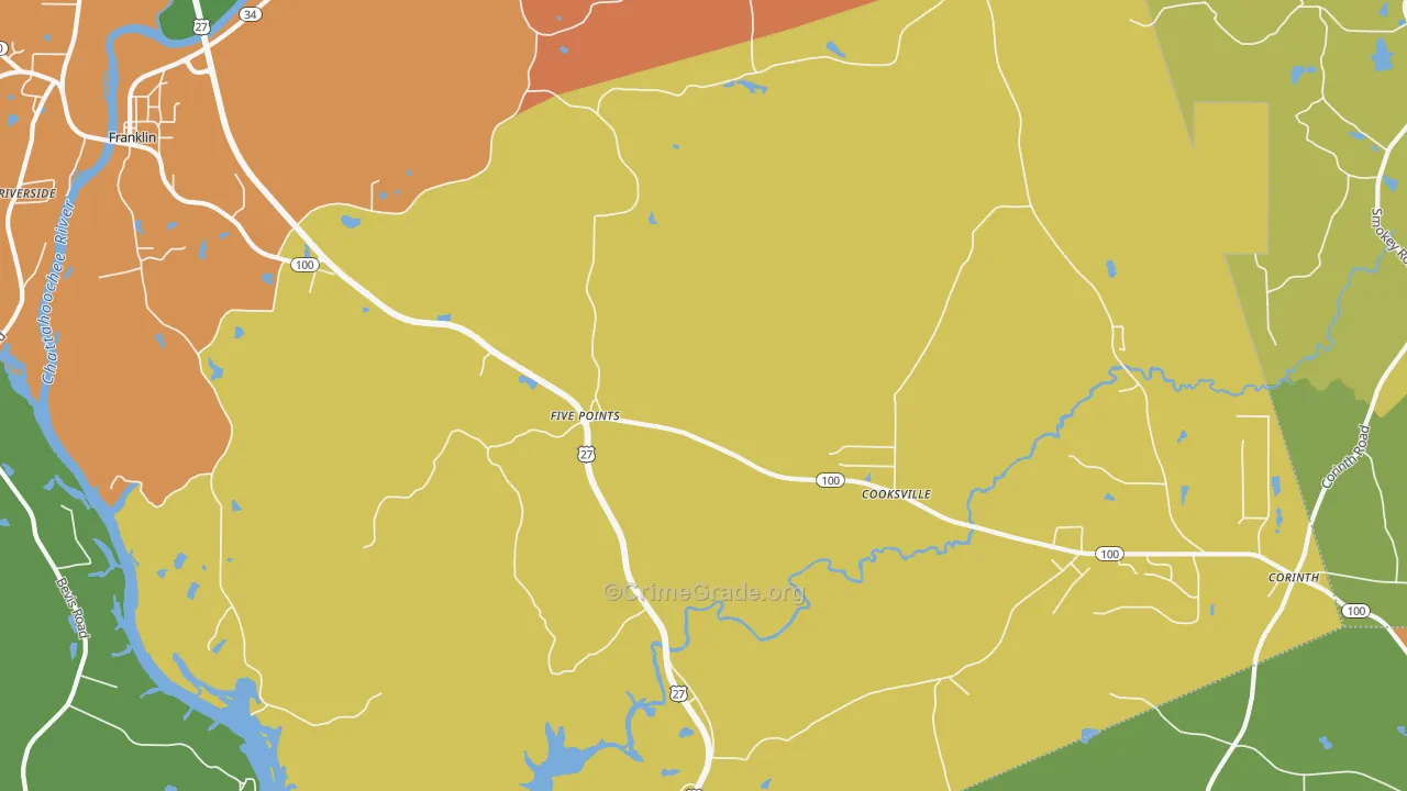 Cooksville, GA Map of Assault Rates