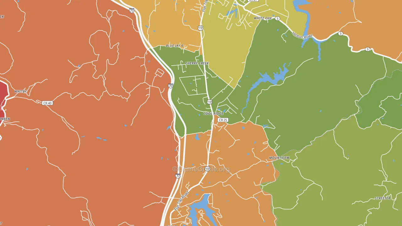 Cool Ridge, WV Map of Assault Rates