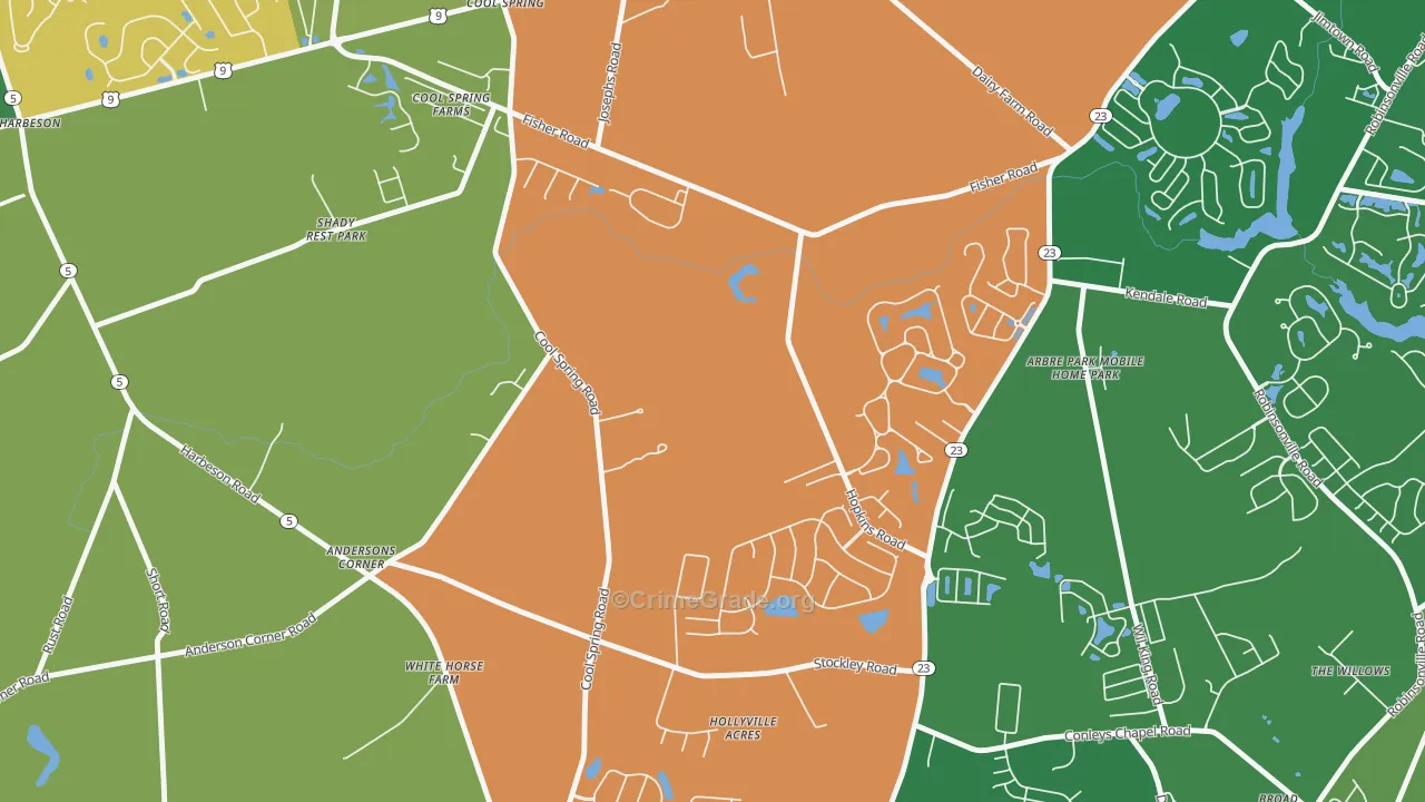 Cool Spring, DE Map of Assault Rates