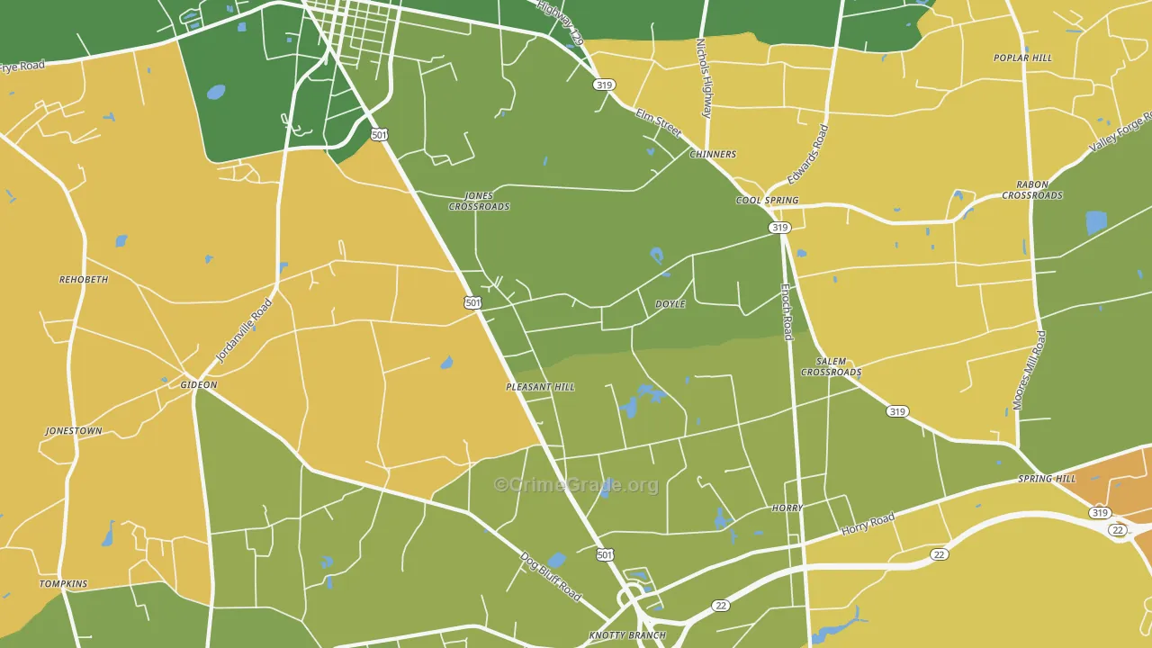 Cool Spring, SC Map of Assault Rates