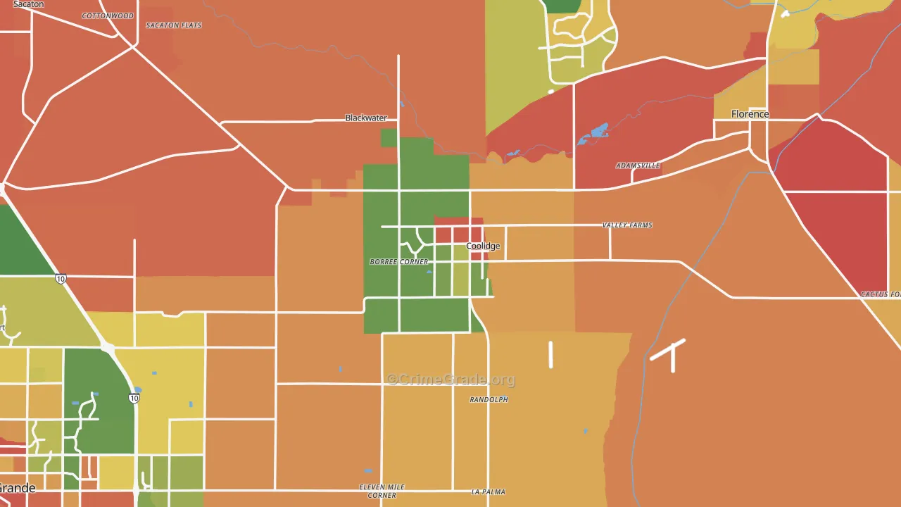 Coolidge, AZ Map of Assault Rates