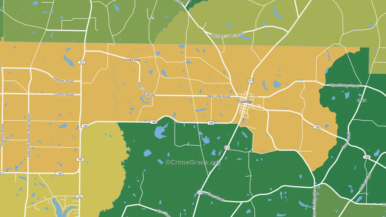 Coolidge, GA Map of Assault Rates