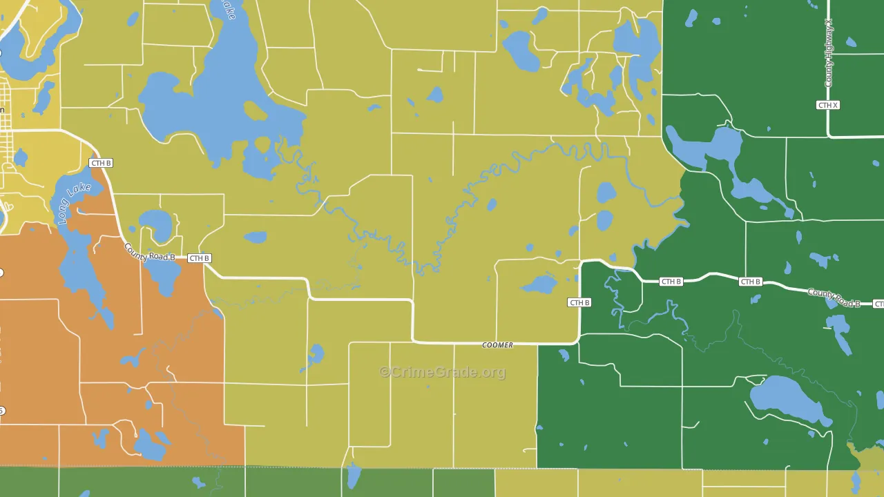 Coomer, WI Map of Assault Rates