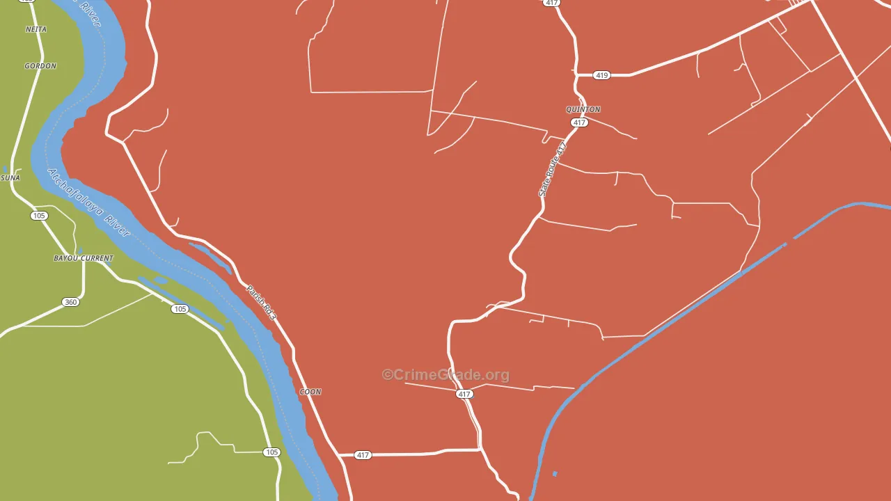 Coon, LA Map of Assault Rates
