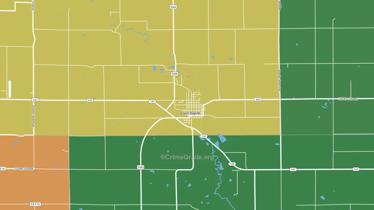 Coon Rapids, IA Map of Assault Rates