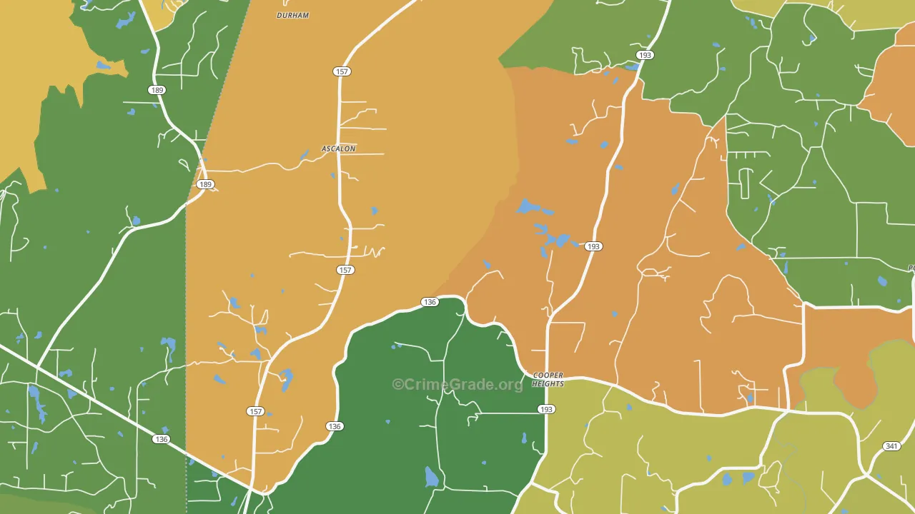 Cooper Heights, GA Map of Assault Rates