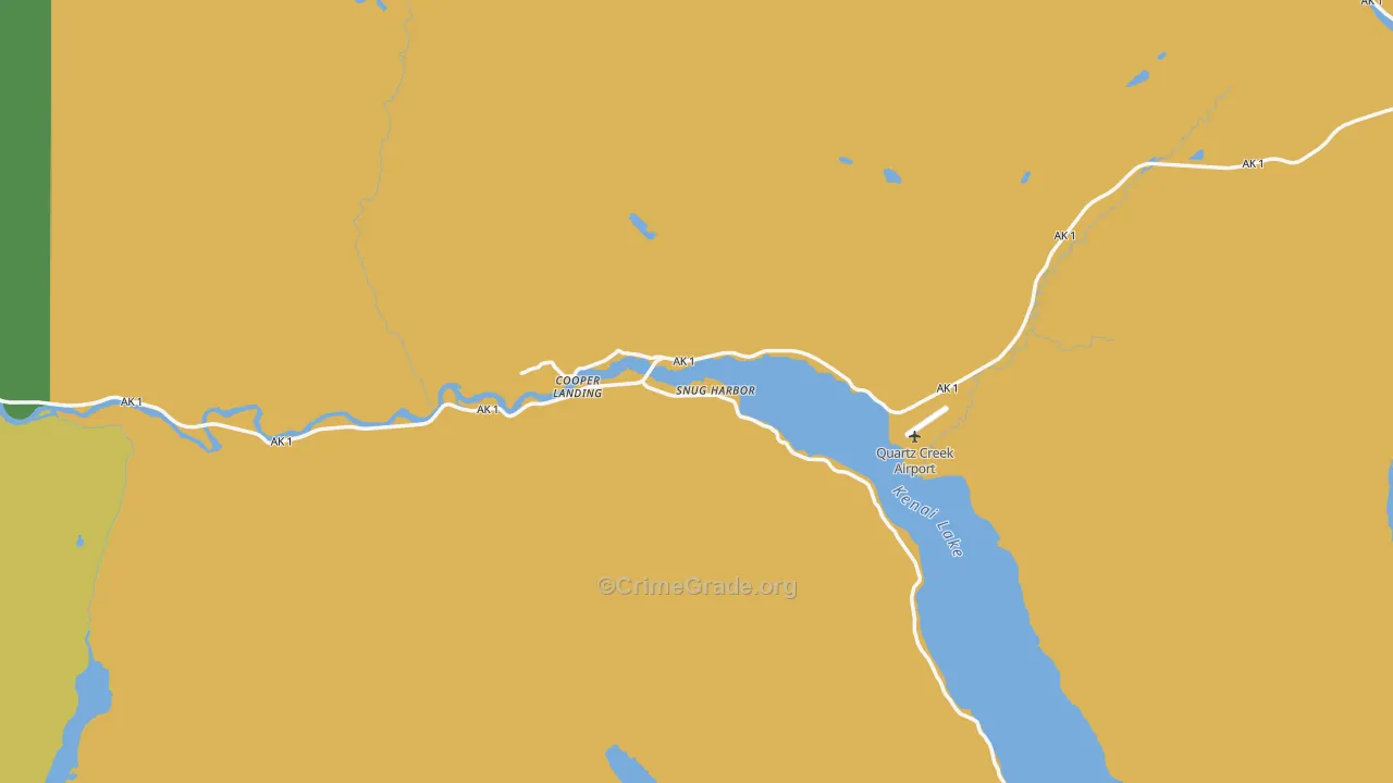 Cooper Landing, AK Map of Assault Rates
