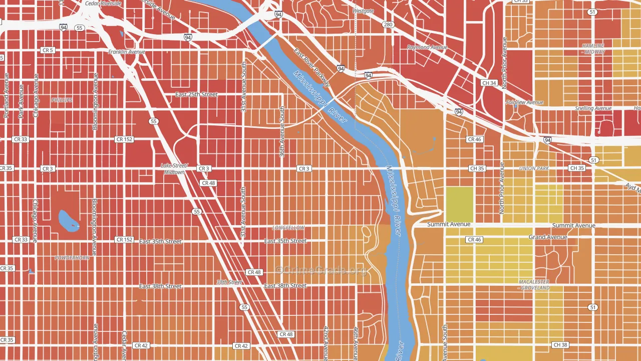 Cooper, Minneapolis, MN Map of Assault Rates