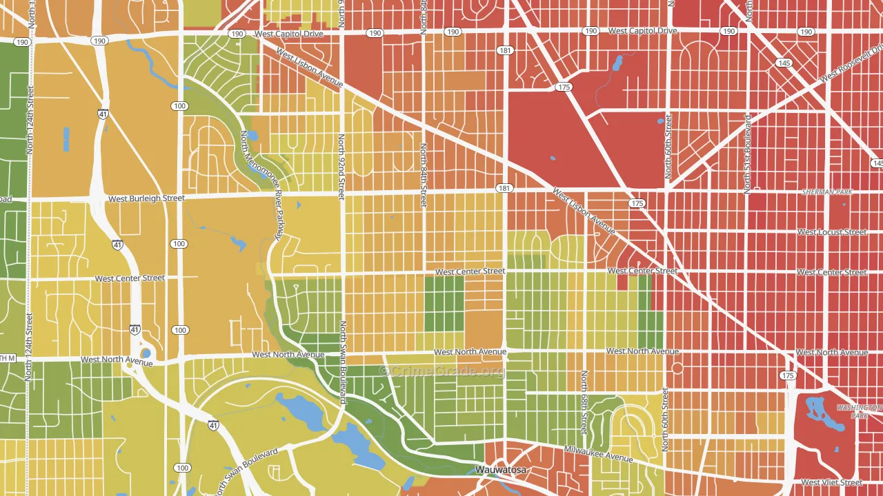 Cooper Park, Milwaukee, WI Map of Assault Rates
