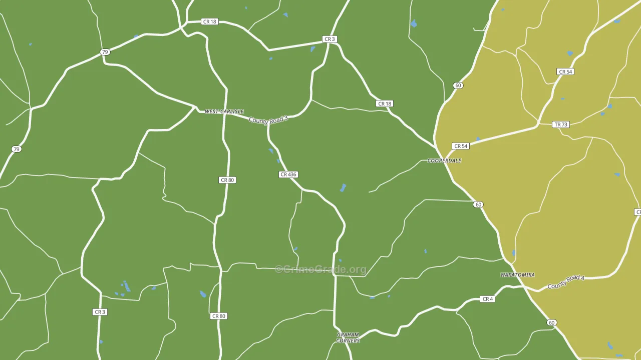 Cooperdale, OH Map of Assault Rates