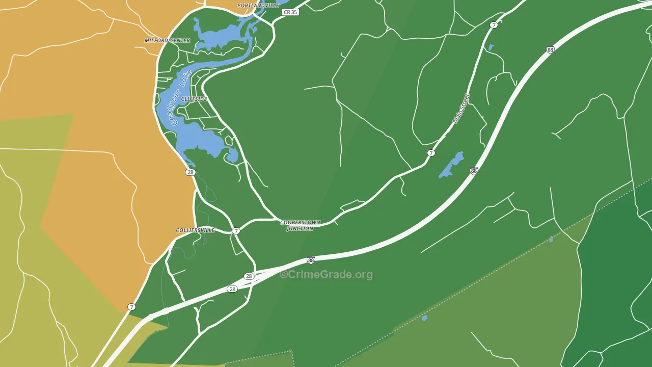 Cooperstown Junction, NY Map of Assault Rates