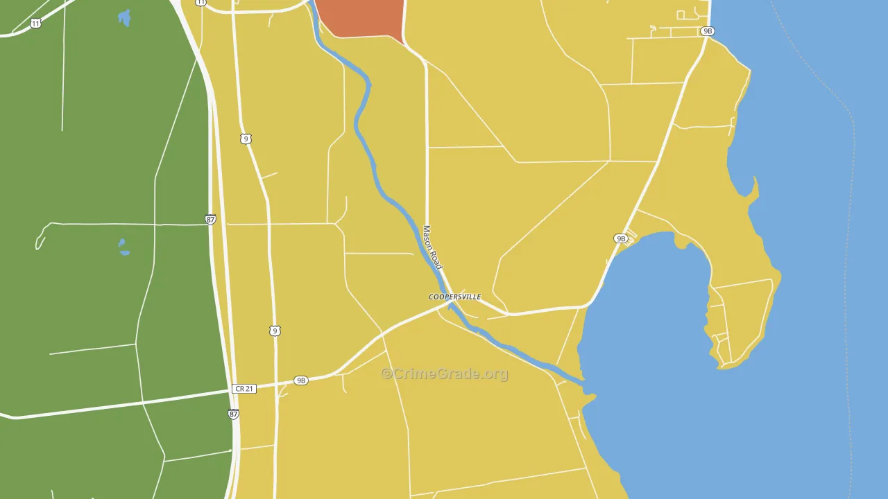 Coopersville, NY Map of Assault Rates