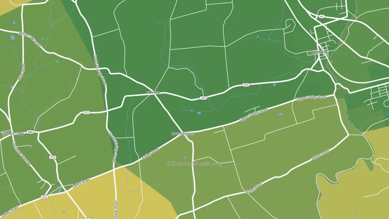 Coopersville, PA Map of Assault Rates