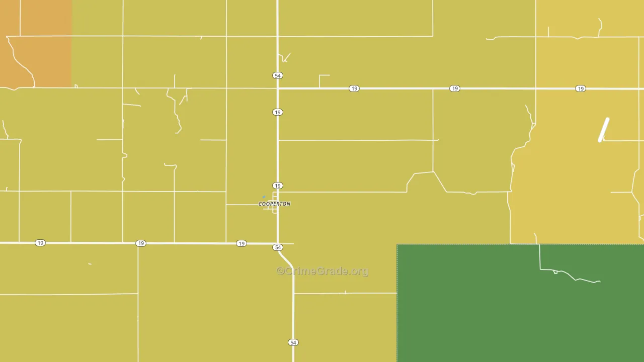 Cooperton, OK Map of Assault Rates