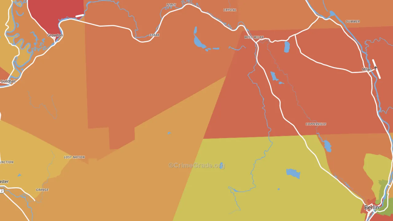 Coos County, NH Map of Assault Rates