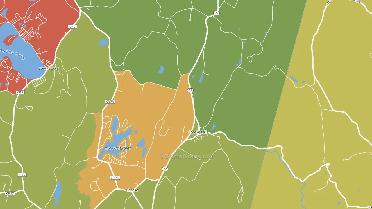 Copake Falls, NY Map of Assault Rates