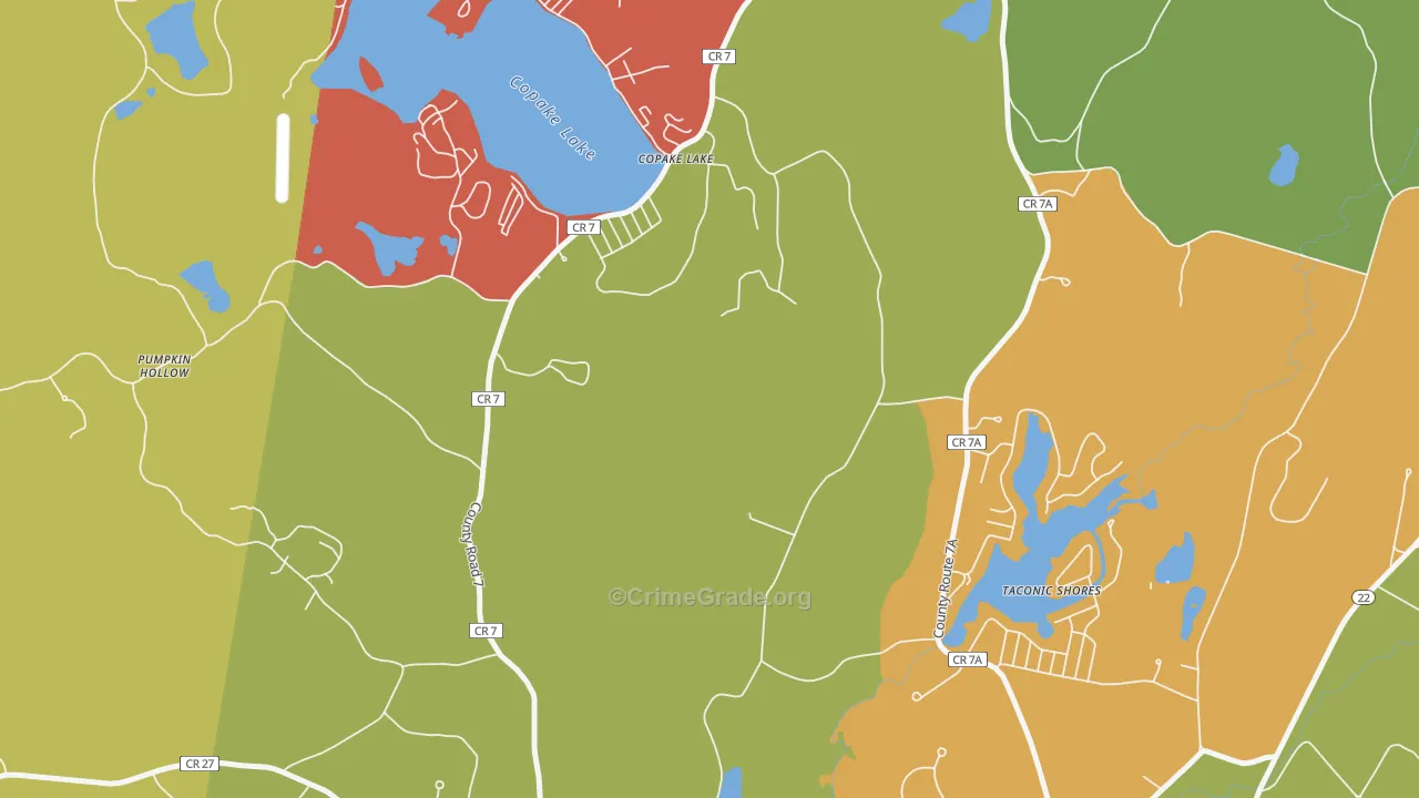 Copake Lake, NY Map of Assault Rates