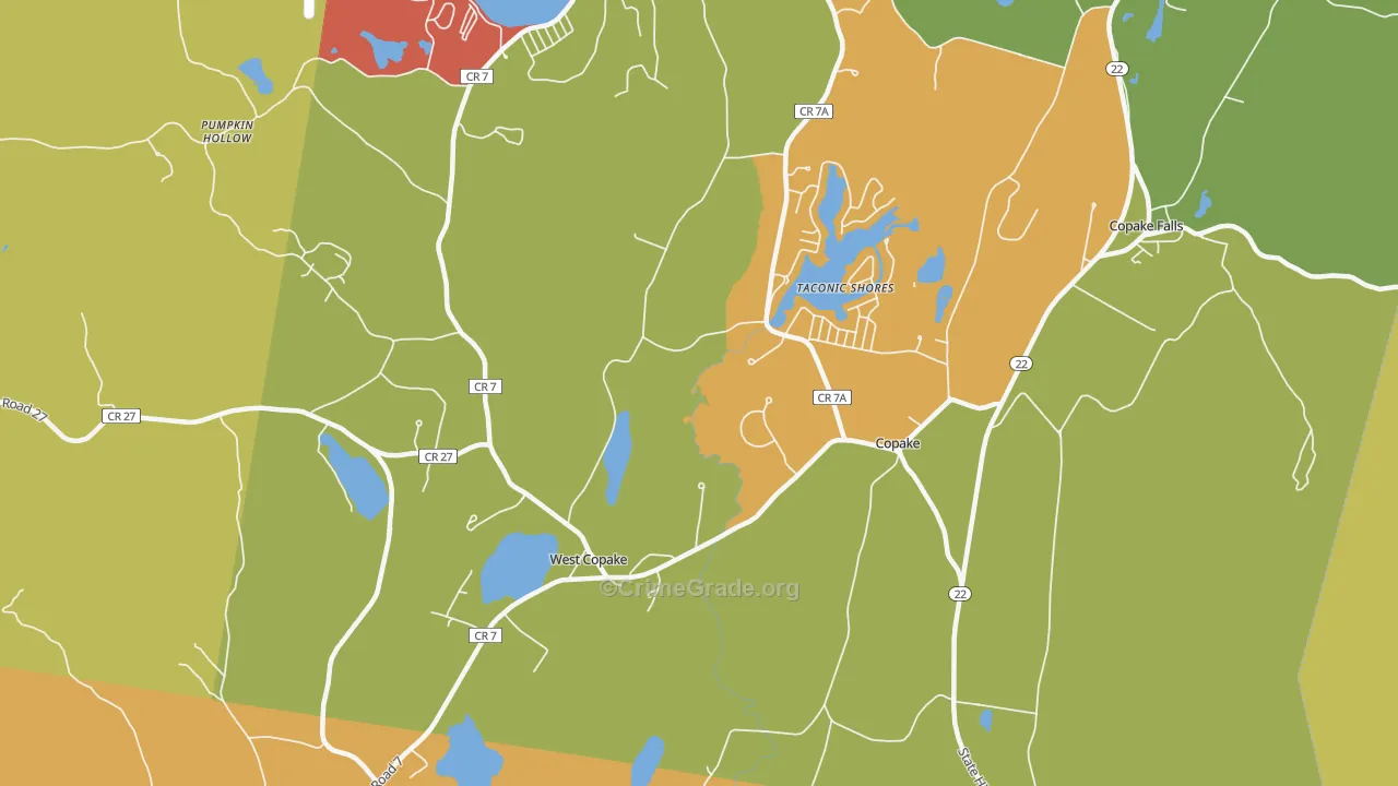 Copake, NY Map of Assault Rates