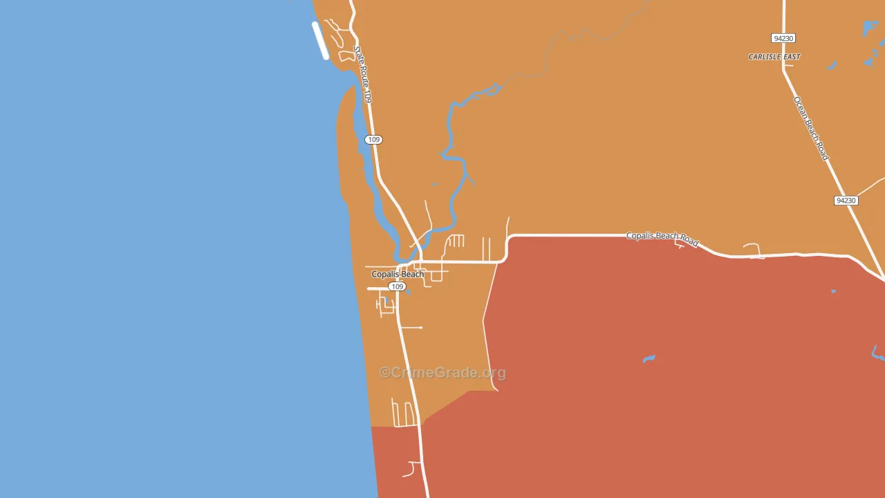 Copalis Beach, WA Map of Assault Rates