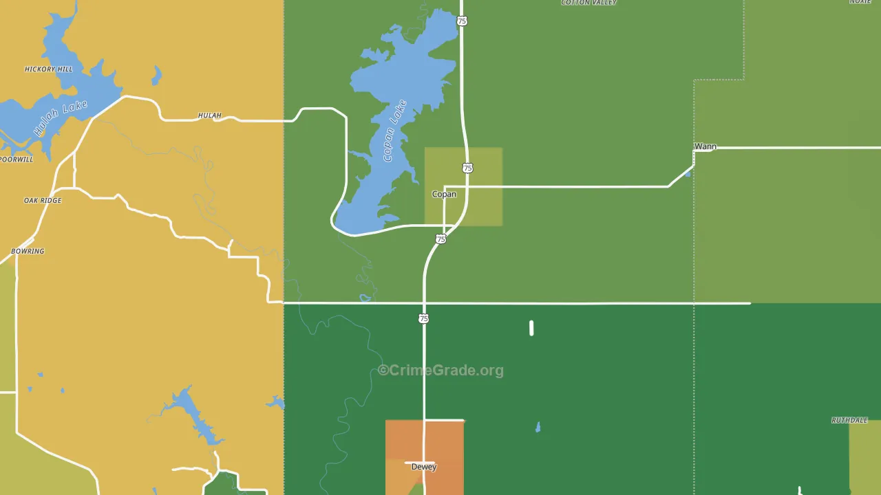 Copan, OK Map of Assault Rates