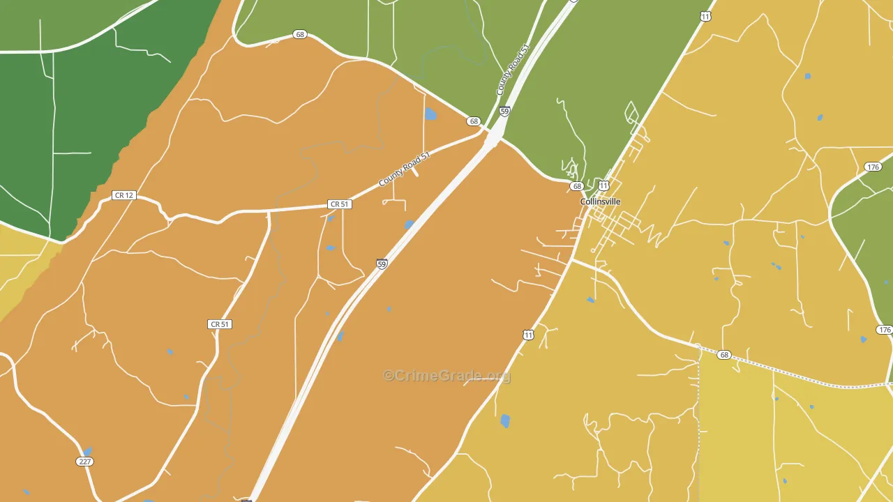 Copeland Bridge, AL Map of Assault Rates