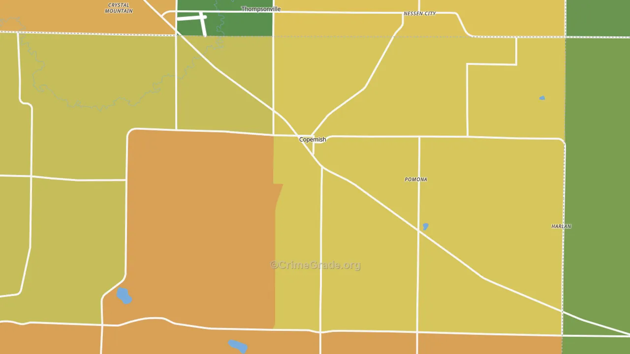 Copemish, MI Map of Assault Rates