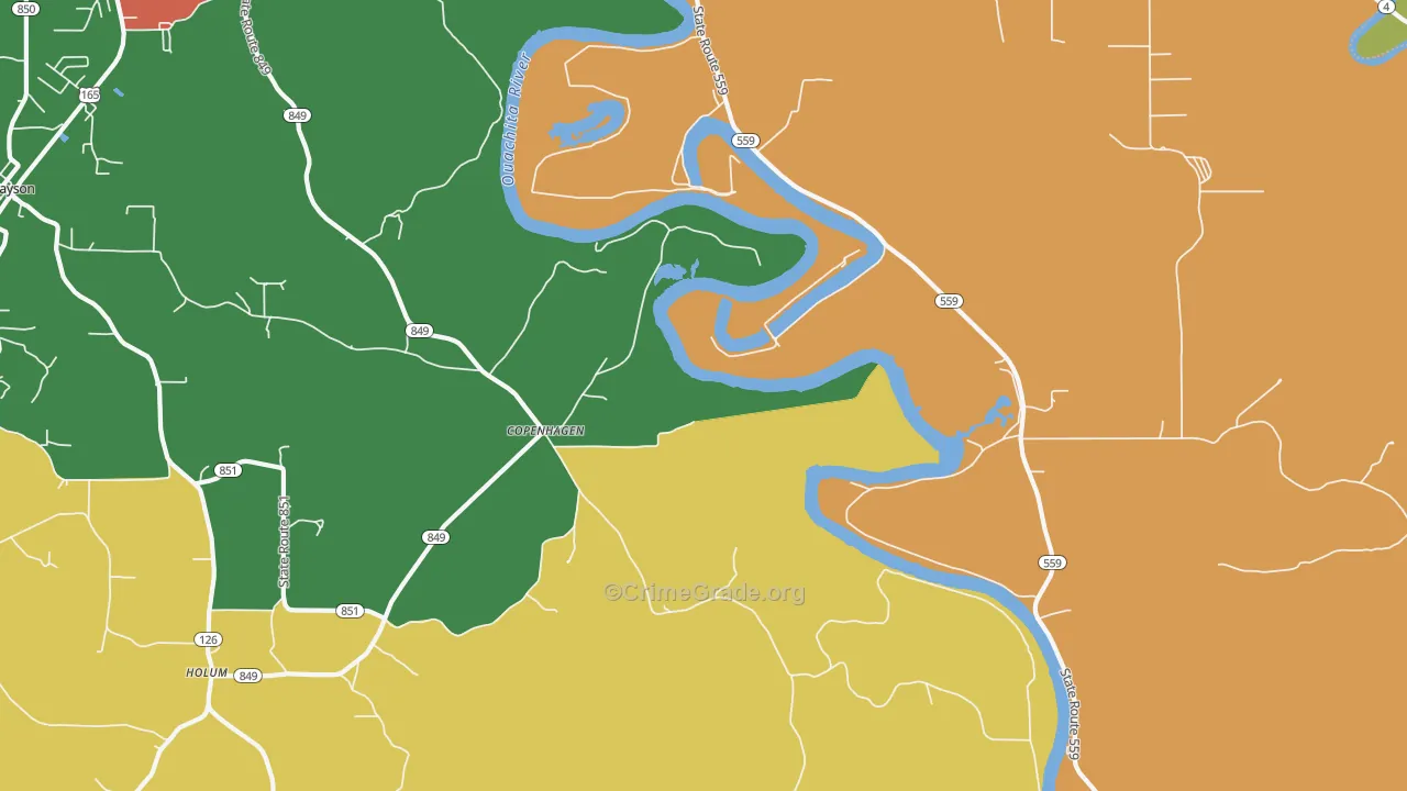 Copenhagen, LA Map of Assault Rates