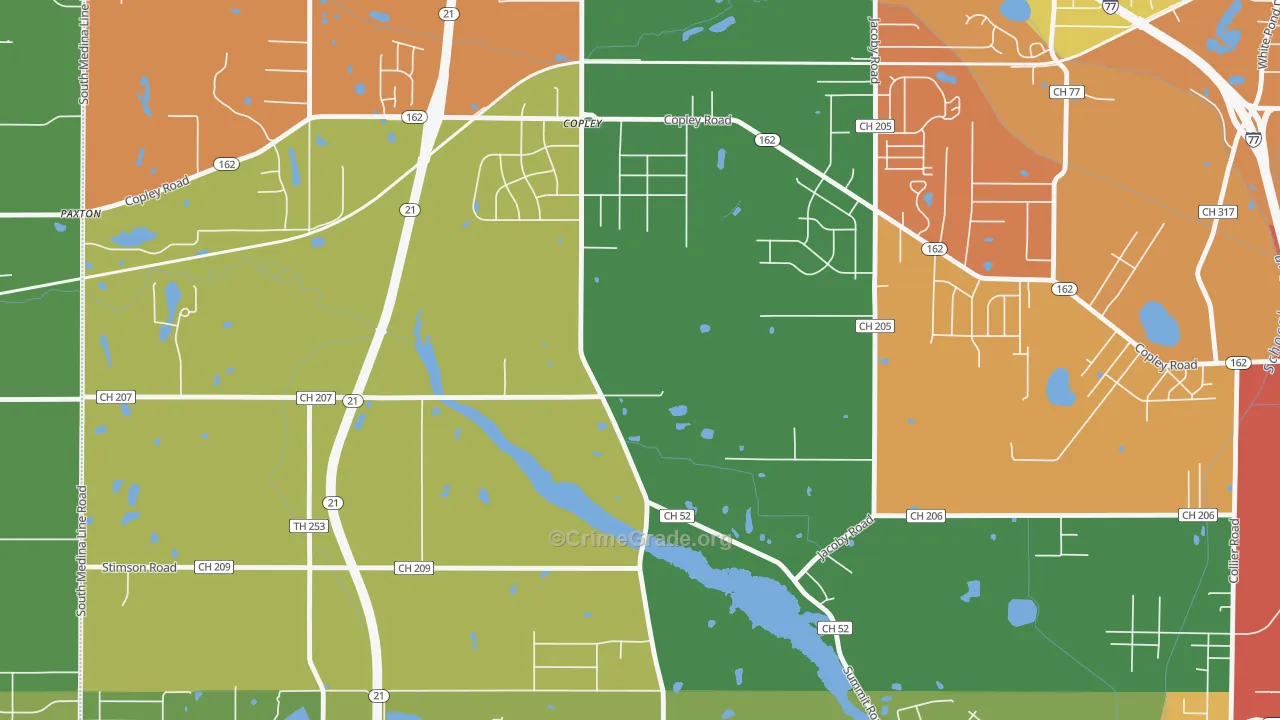 Copley, OH Map of Assault Rates