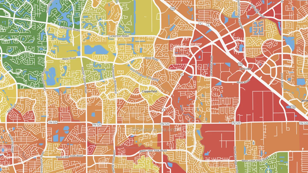 Copperfield, Houston, TX Map of Assault Rates
