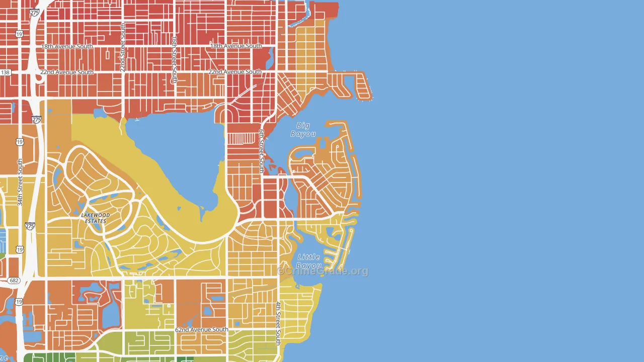 Coquina Key, St. Petersburg, FL Map of Assault Rates