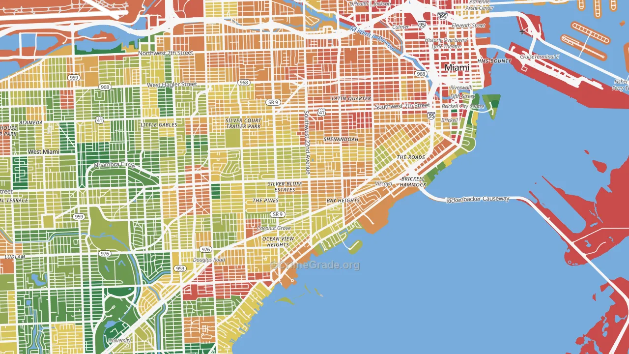 Coral Way, Miami, FL Map of Assault Rates