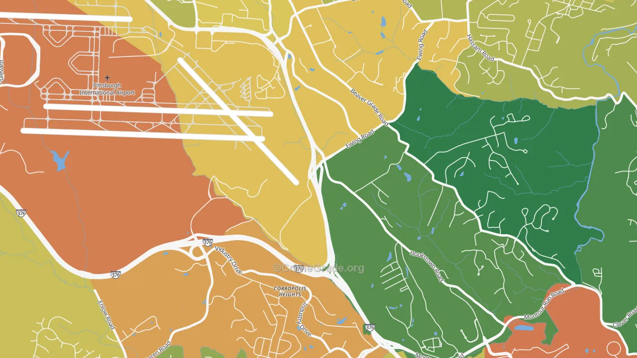 Coraopolis Heights, PA Map of Assault Rates