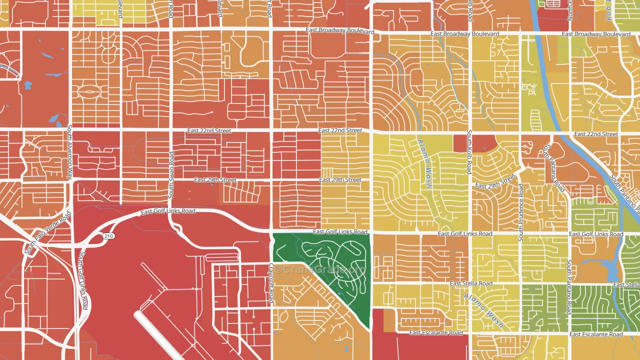 Corbett, Tucson, AZ Map of Assault Rates