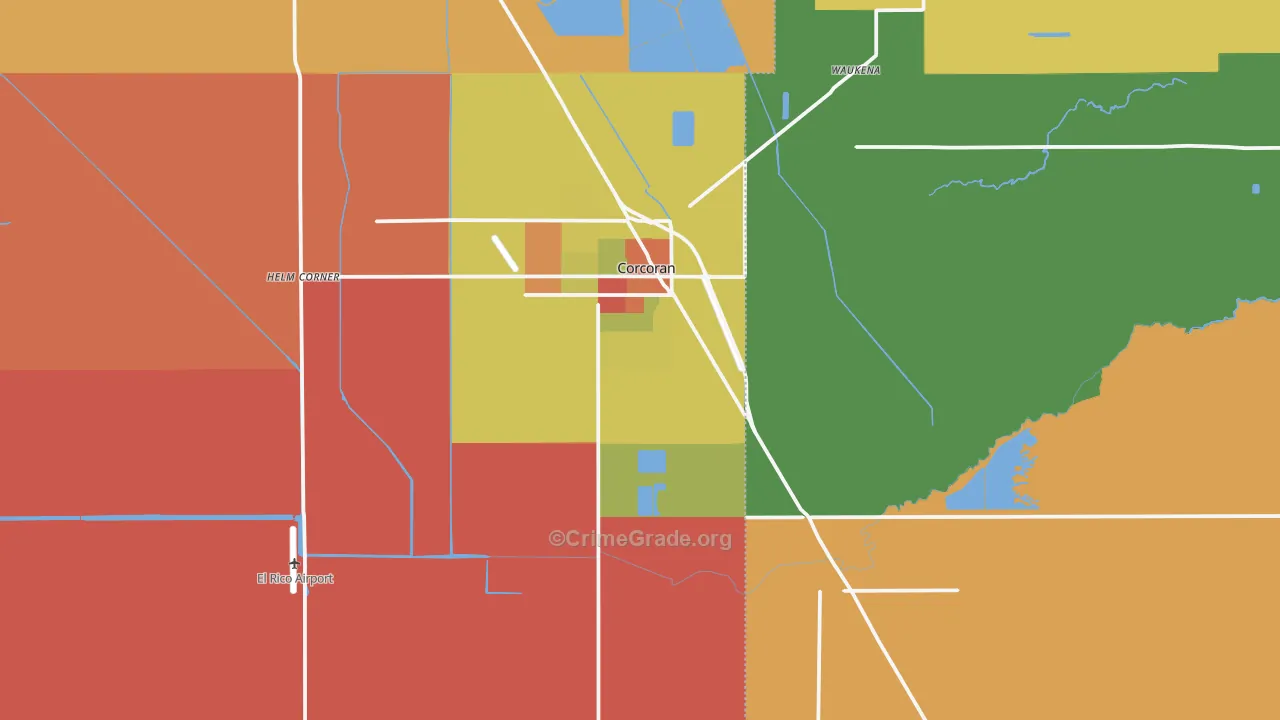 Corcoran, CA Map of Assault Rates
