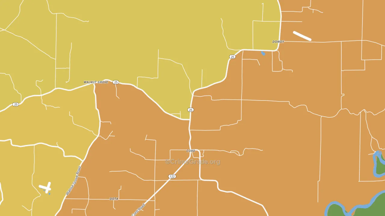 Cord, AR Map of Assault Rates