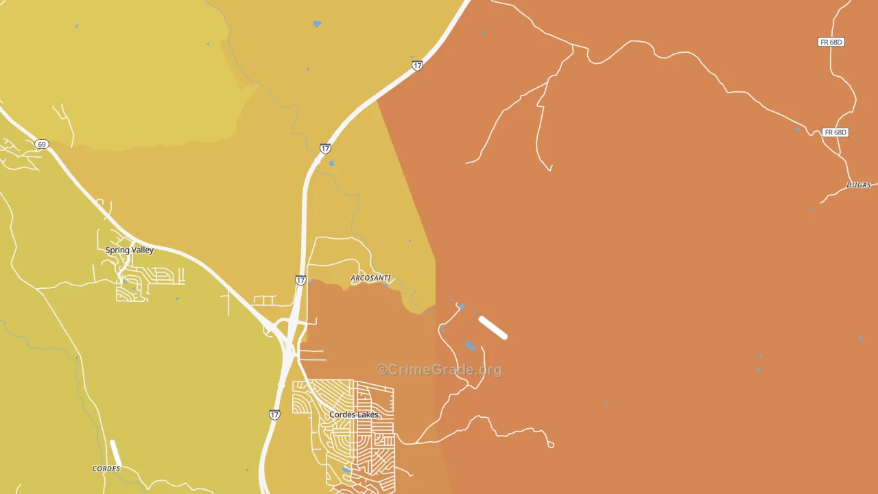Cordes Junction, AZ Map of Assault Rates