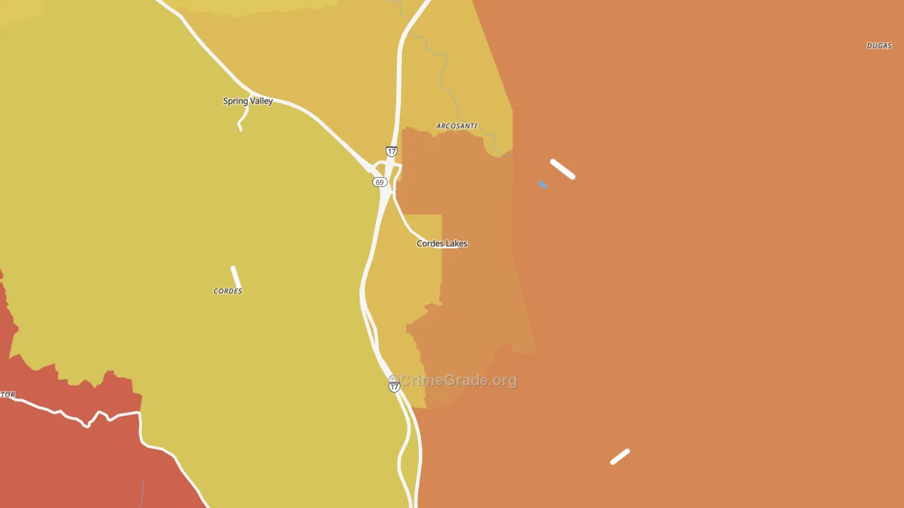 Cordes Lakes, AZ Map of Assault Rates