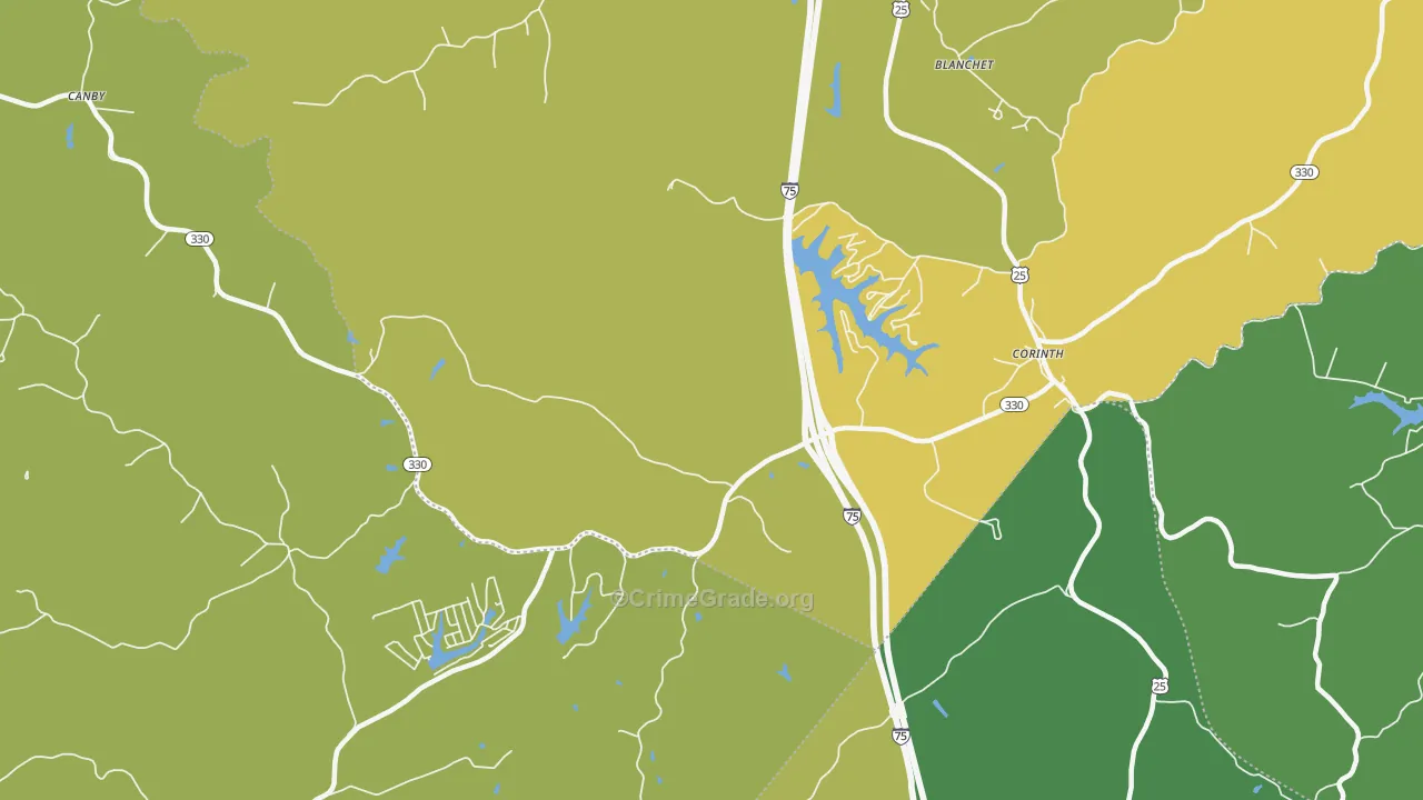 Cordova, KY Map of Assault Rates