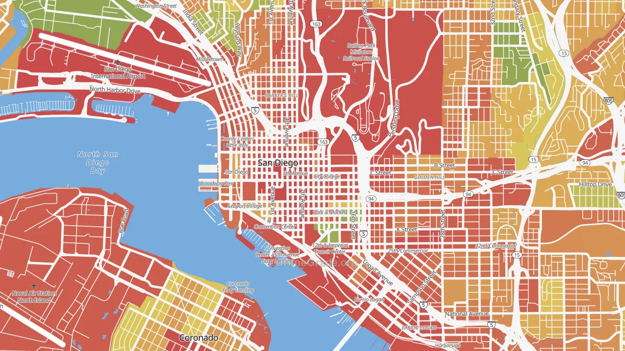 Core, San Diego, CA Map of Assault Rates