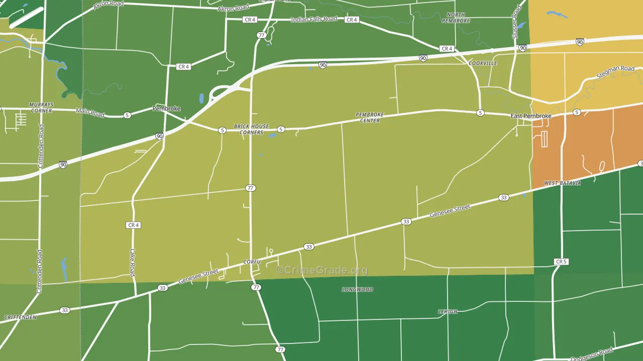 Corfu, NY Map of Assault Rates