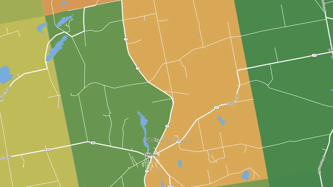 Corinna, ME Map of Assault Rates
