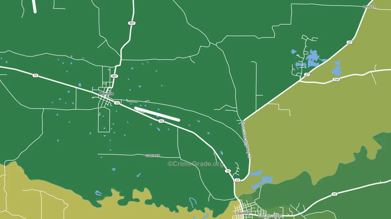 Corinth, AR Map of Assault Rates
