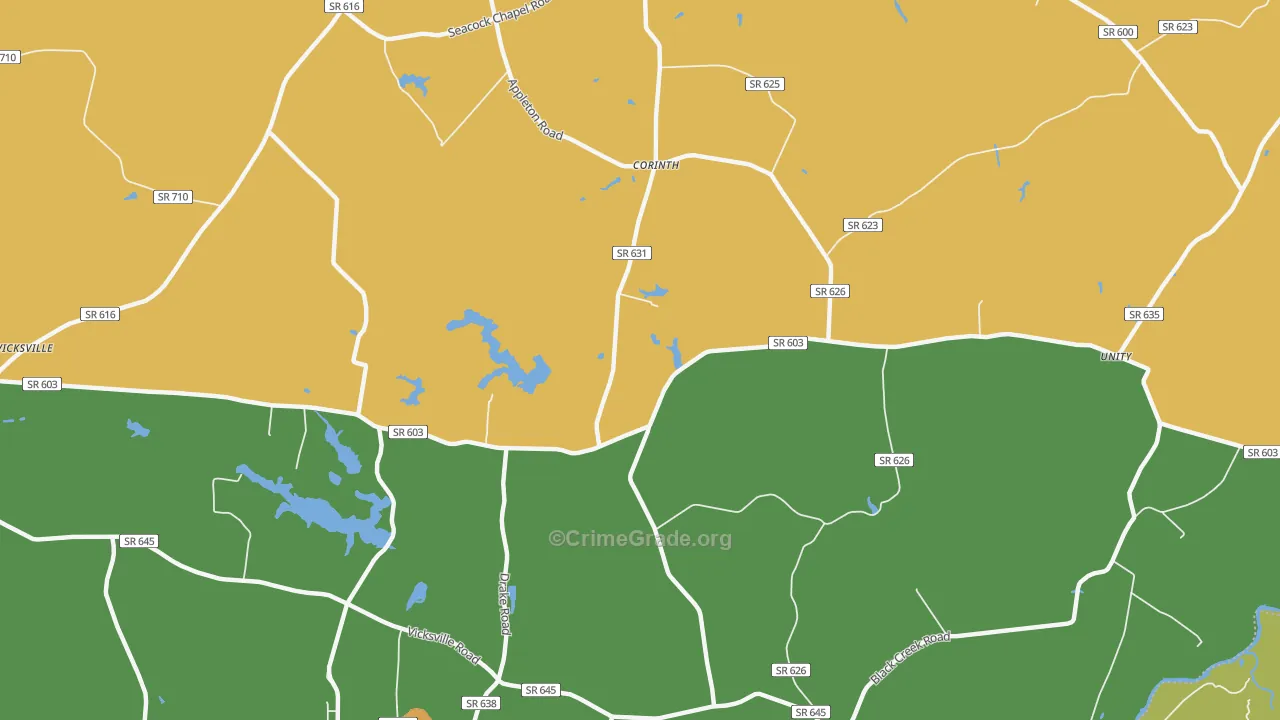 Corinth, VA Map of Assault Rates