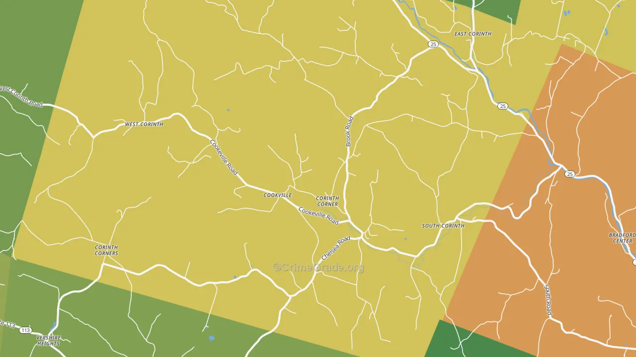 Corinth, VT Map of Assault Rates