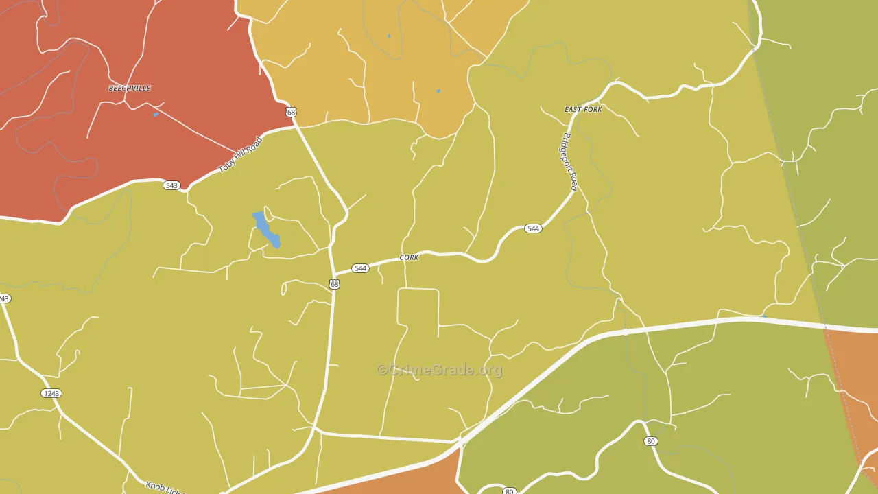 Cork, KY Map of Assault Rates
