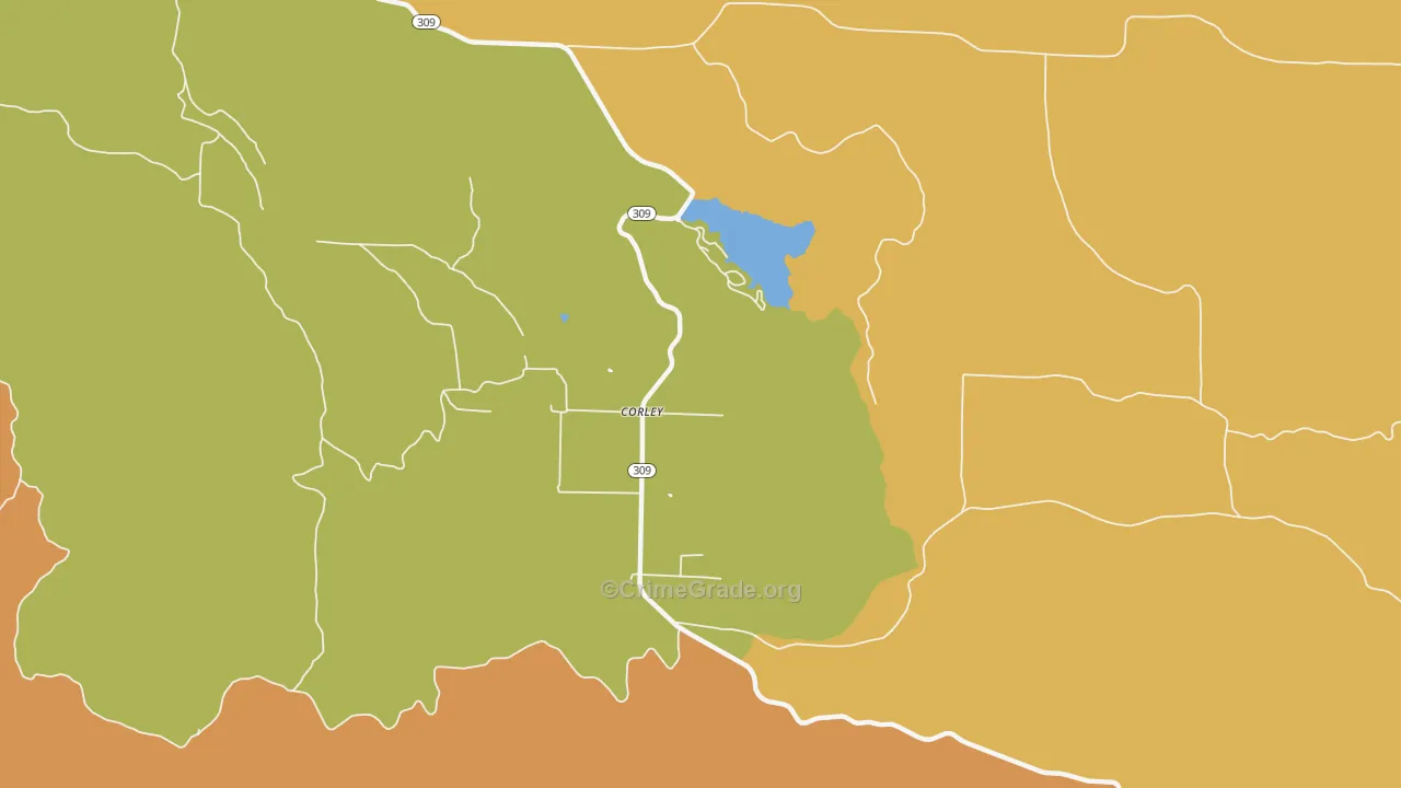 Corley, AR Map of Assault Rates