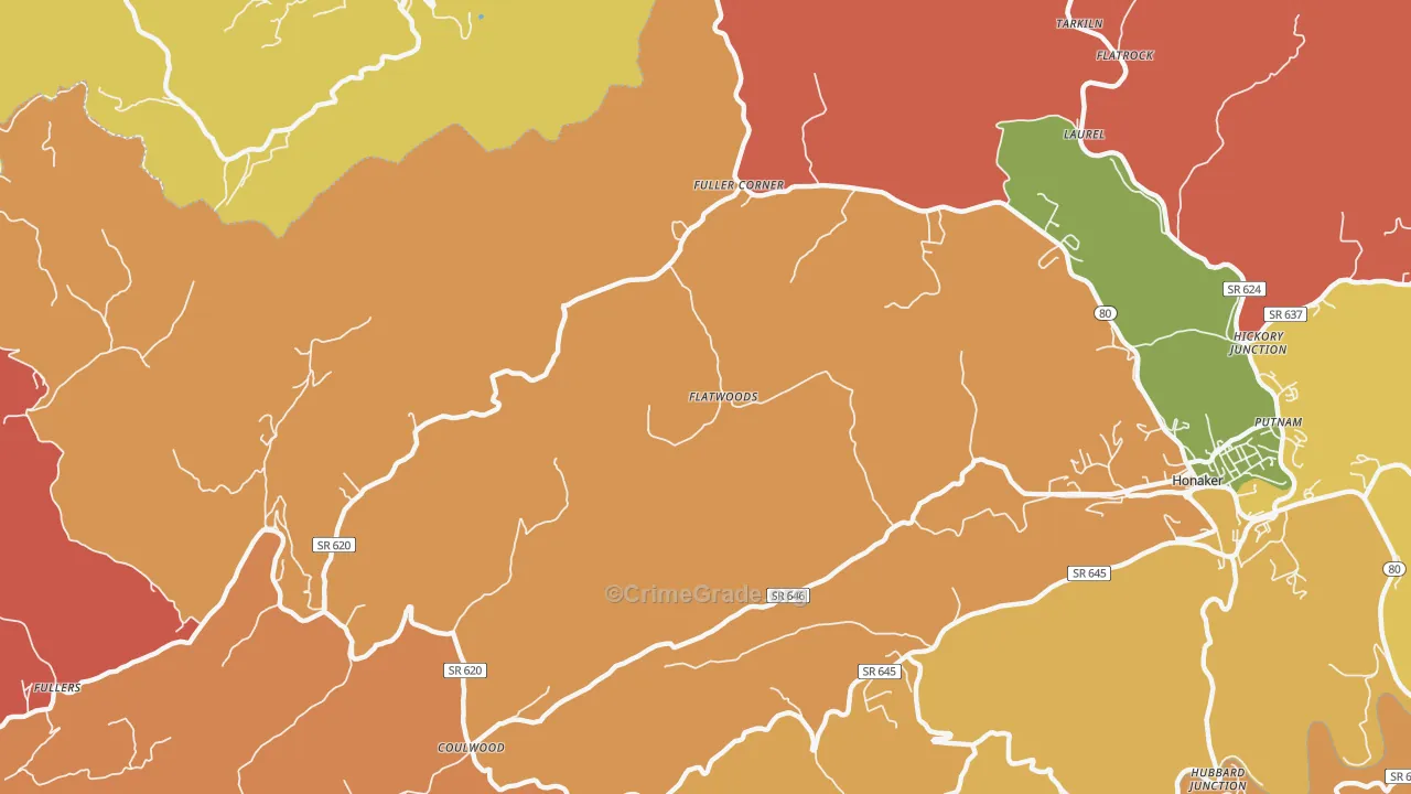 Corn Valley, VA Map of Assault Rates